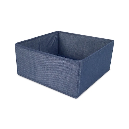 John Louis Home Half Cube Fabric Storage Bin, Tweed, Navy Blue, 11 in W BIN-HC-T05